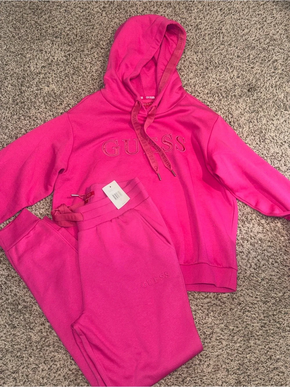 GUESS Hot Pink Hoodie and Jogger Set